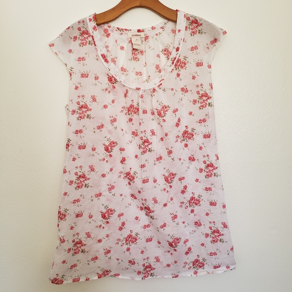 Sundance Lightweight Floral Cotton Tunic Top